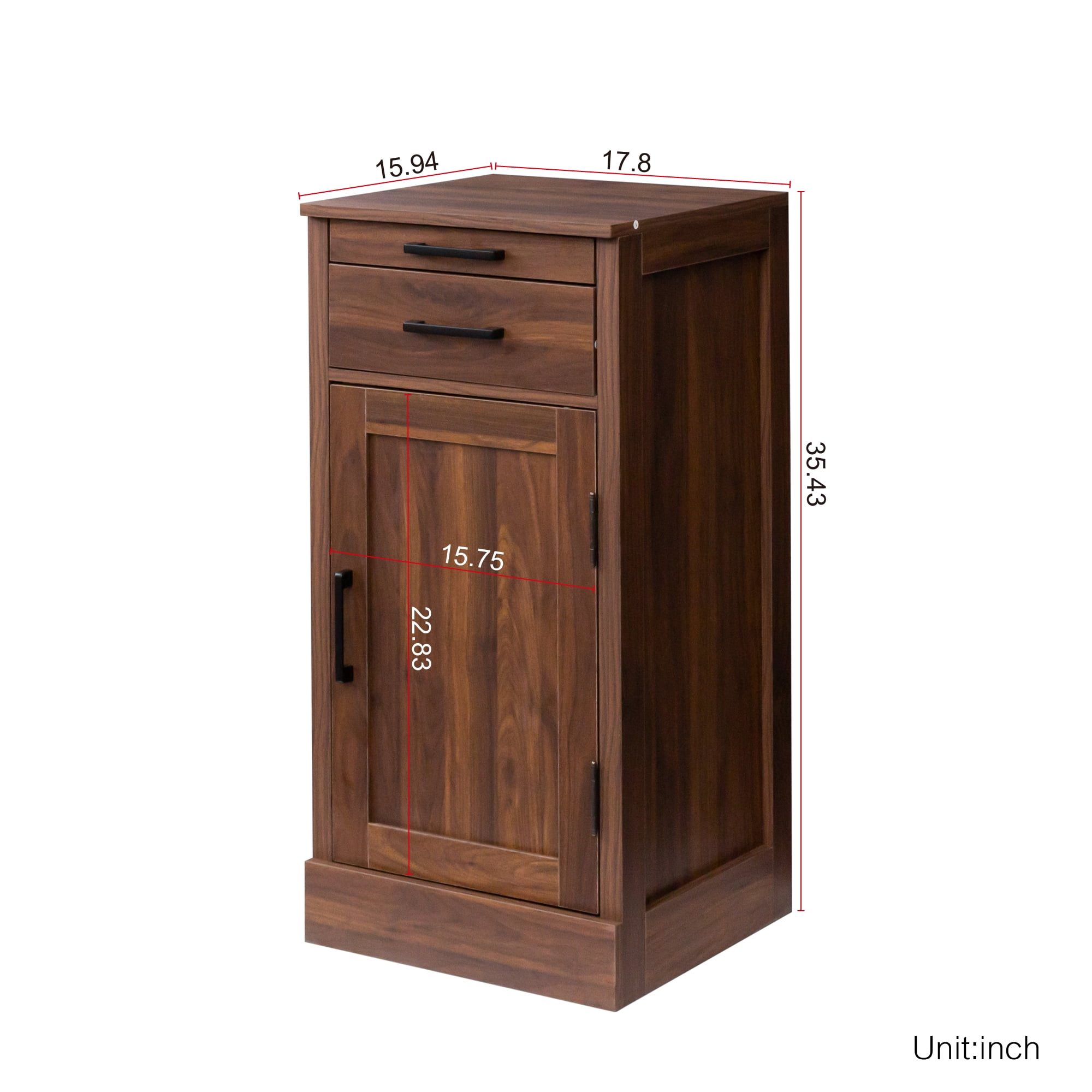 Wine Bar Cabinet with Hutch, Modular Storage Cabinet for Dining Room or Office with Drawer and Shelves, Brown Walnut Finish, Versatile Home Organization
