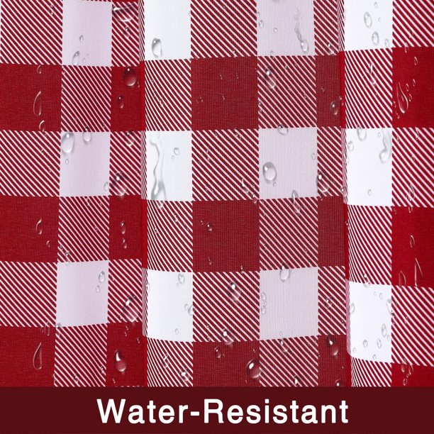 Shininglove 36inch Length Kitchen Curtains, Red Buffalo Check