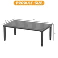 thumbnail image 6 of Aluminum Patio Coffee Table Outdoor Furniture Conversation Table Rectangle UV Resistant All Weather Use Waterproof for Poolside Backyard, Gray, 6 of 7