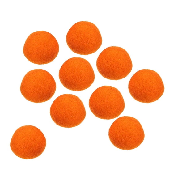 Wool Felt Ball Beads Woolen Fabric 3cm 30mm Orange for Home Crafts 10Pcs