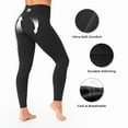 thumbnail image 3 of 3 Pack-Leggings for Women with Pockets - Buttery Soft, High Waisted Tummy Control Yoga Pants for Workout Gym Running - Black + Navy Blue + Dak Grey, Size - XL (US), 3 of 8