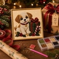 thumbnail image 5 of Christmas Puppy with Gift Box Gem Bead Painting Kit, DIY Pearl Art Set with Photo Frame, Easy‑to‑Make Holiday Craft, Handmade Wall Decor for Adults, 5 of 6
