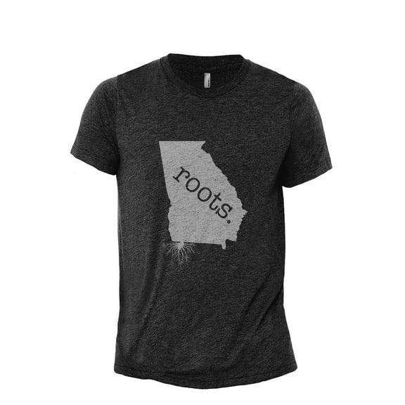 Home Roots State Georgia GA Men's Modern Fit Fun Casual T-Shirt Printed Graphic Tee Charcoal Grey 2X-Large