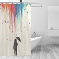 thumbnail image 2 of Yayeee Shower Curtain with Hooks 72"x72" Waterproof Fabric Bathroom Hanging Decor, Black Astronaut, 2 of 5