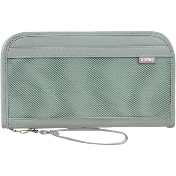 RFID-Blocking Waterproof Passport Wallet – Travel Organizer with Wrist Strap for Cards, Cash & Documents