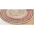 thumbnail image 2 of Indian Handwoven Braided Natural Jute with Multi Cotton Border Jute Round Rug, Bedroom, Entryways, Dining Room, Hallways, Kids' Rooms, Size - (9' Round), 2 of 2