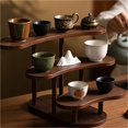 thumbnail image 4 of Porte-gobelet de table en Bois Massif Rangement de table pour Tasse d'Eau, 4 of 5