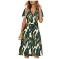 thumbnail image 1 of PENGXIANG Femmes Manches Courtes Casual Imprimé Floral Plage Maxi Robe en Vrac, 1 of 2