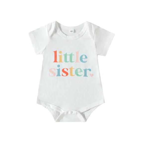 Bagilaanoe Newborn Baby Girl Rompers Letter Print Short Sleeve Bodysuits 3M 6M 12M 18M Infant Casual One Piece Short Jumpsuit