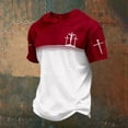 thumbnail image 2 of Jesus Cross T Shirts for Men Faith Christian Tees Short Sleeve Breathable Basic Tops Relaxed Fit White XXL, 2 of 4