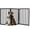 Black, variant on 3-Panel Indoor Foldable Pet Gate for Dogs, Cats and Small Pets, Freestanding Wooden Dog Fence for Hallways, Doorways, Stairs, 54 x 24 Inch Portable Pet Barrier in Black by PETMAKER