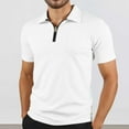 thumbnail image 2 of Mens Tshirts Summer Chest Pocket Zipper Lapel Short Sleeve Comfortable Polo Business Top, 2 of 9