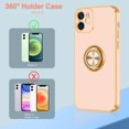 thumbnail image 2 of iPhone 12 Case, iPhone 12 Case with 360° Ring Holder Phone Case for Women Girls Slim Kickstand Magnetic Support Car Mount Shockproof Case for iPhone 12 6.1 inch, Rose Gold, 2 of 14