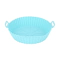 thumbnail image 2 of Moule à Pâtisserie en Silicone pour Friteuse, Doublure en Silicone Réutilisable Universelle Ronde Résistante aux Hautes Températures avec Poignée pour Four à Micro-Ondes Bleu, Gris, Marron, 2 of 7