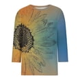 thumbnail image 4 of Gold Women's Long Sleeve T-shirt, Women'S 3/4 Length Sleeve T Shirts Casual Round Neck Cute Tunics Tops Basic Loose Fit Tees With Pocket Blouses,Women's Long sleeve T-shirt XXL, 4 of 5