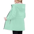 thumbnail image 6 of Windbreaker Jacket Women Outdoor Plus Size Hooded Long Sleeve Solid Color Double Sided Coat Winter Sports Casual Jacket Outerwear with Pockets, 6 of 10