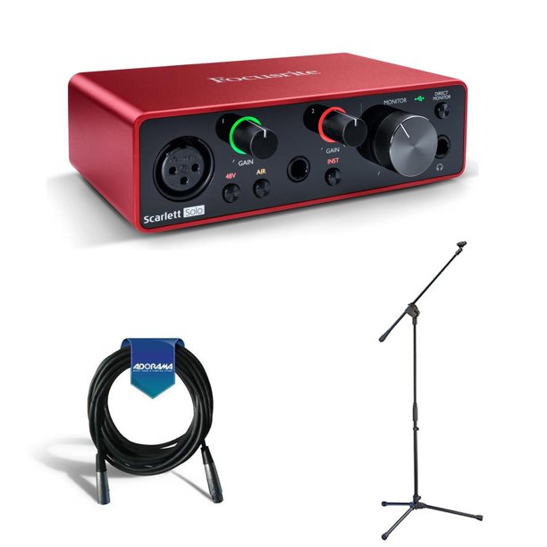 Focusrite Scarlett Solo 3rd Generation Usb Interface Mic Stand Xlr Cable Walmart Com Walmart Com