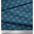 thumbnail image 2 of Soimoi Blue Poly Georgette Fabric Stripe & Peony Floral Print Sewing Fabric BTY 52 Inch Wide, 2 of 3