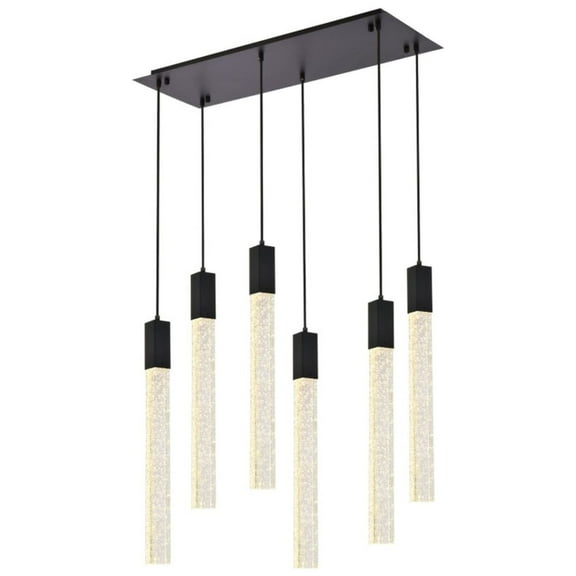 Weston 6 lights pendant in black