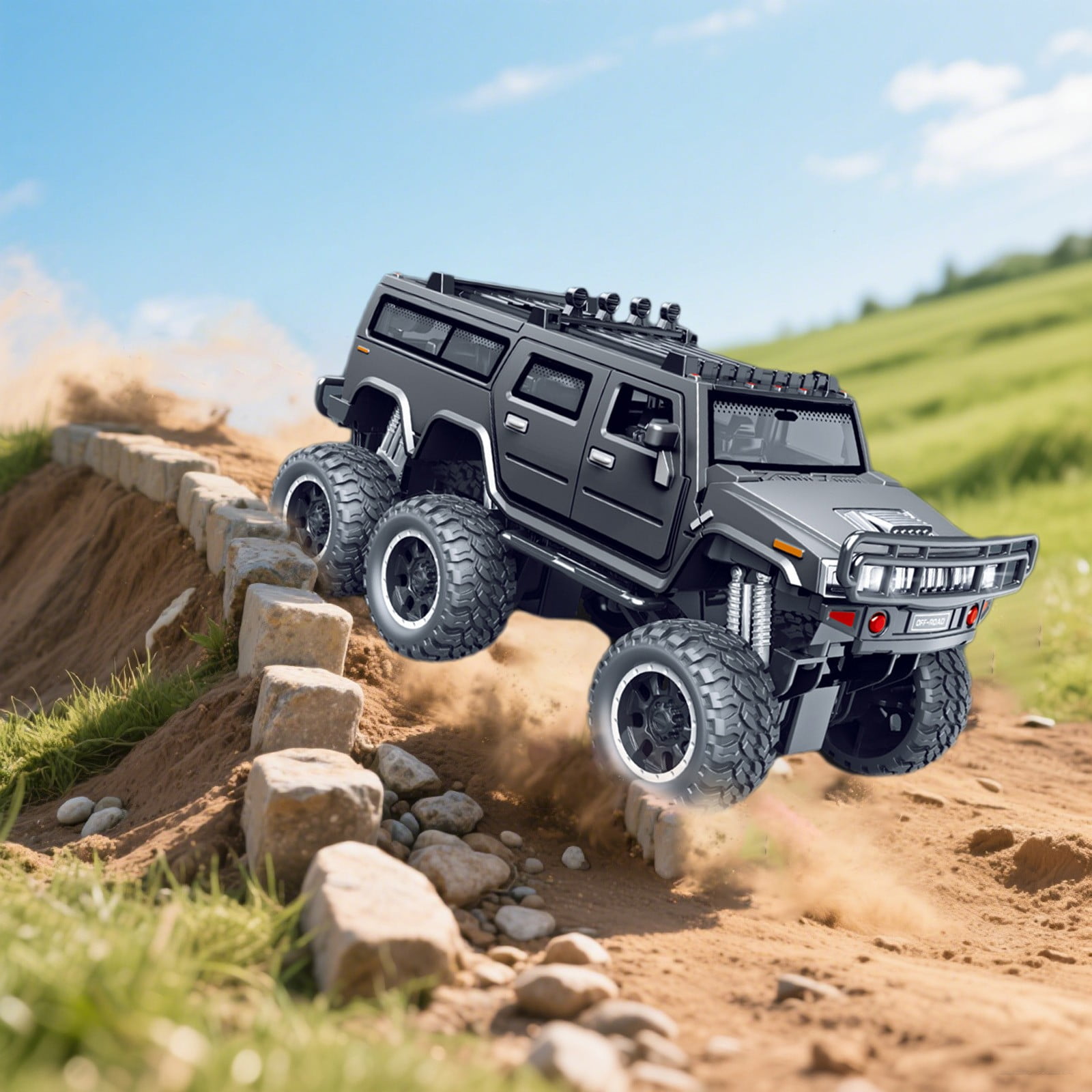 Kbndieu Kids Toys Cars Off-Road Vehicle Friction Powered Toy Vehicle with Fun Lights and Sounds, Car Toys Birthday Gifts for Boys and Girls, Black