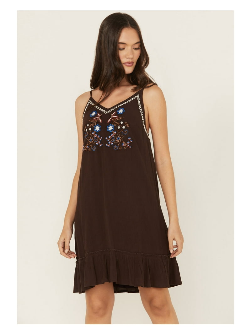 Shyanne Women's Embroidered Crinkle Sleeveless Mini Dress - SWSP25D54-DKBN X- US - Walmart.com Shyanne Women's Embroidered Crinkle Sleeveless Mini Dress - SWSP25D54-DKBN X- US - Walmart.com