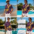 thumbnail image 4 of Whosucclay Polynesia Hibiscus Palm Leaves Print Matching Hawaiian Outfits for Couples Women's Midi Dress Sundress with Pockets Men's Button Down Shirt, Beach Vacation Aloha Cruise Outfit, XL, 4 of 7