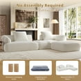 thumbnail image 6 of Christopher Knight Home 121" Compressed L-Shaped Modular Sectional Sofa, Deep Seat Foam Couch, White, 6 of 11