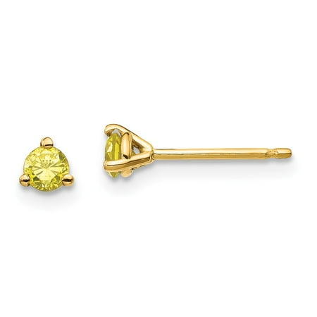 Roy Rose Jewelry 14K Yellow Gold 0.25-Carat Yellow Diamond Stud Earrings