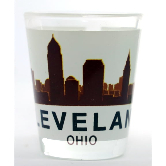 Cleveland Ohio Sunset Skyline Shot Glass