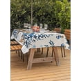 thumbnail image 2 of Outdoor Tablecloth with Umbrella Hole and Zipper, Blue Christmas Rectangle Table Cloth 60x102 Inch Waterproof Tablecloth, Snowman Xmas Tree Balls Snowflake Rustic Picnic Table Cover for Patio Camping, 2 of 7
