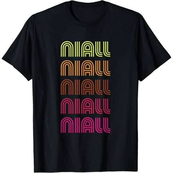 First Name Niall Funky Retro Vintage Disco Design T-Shirt
