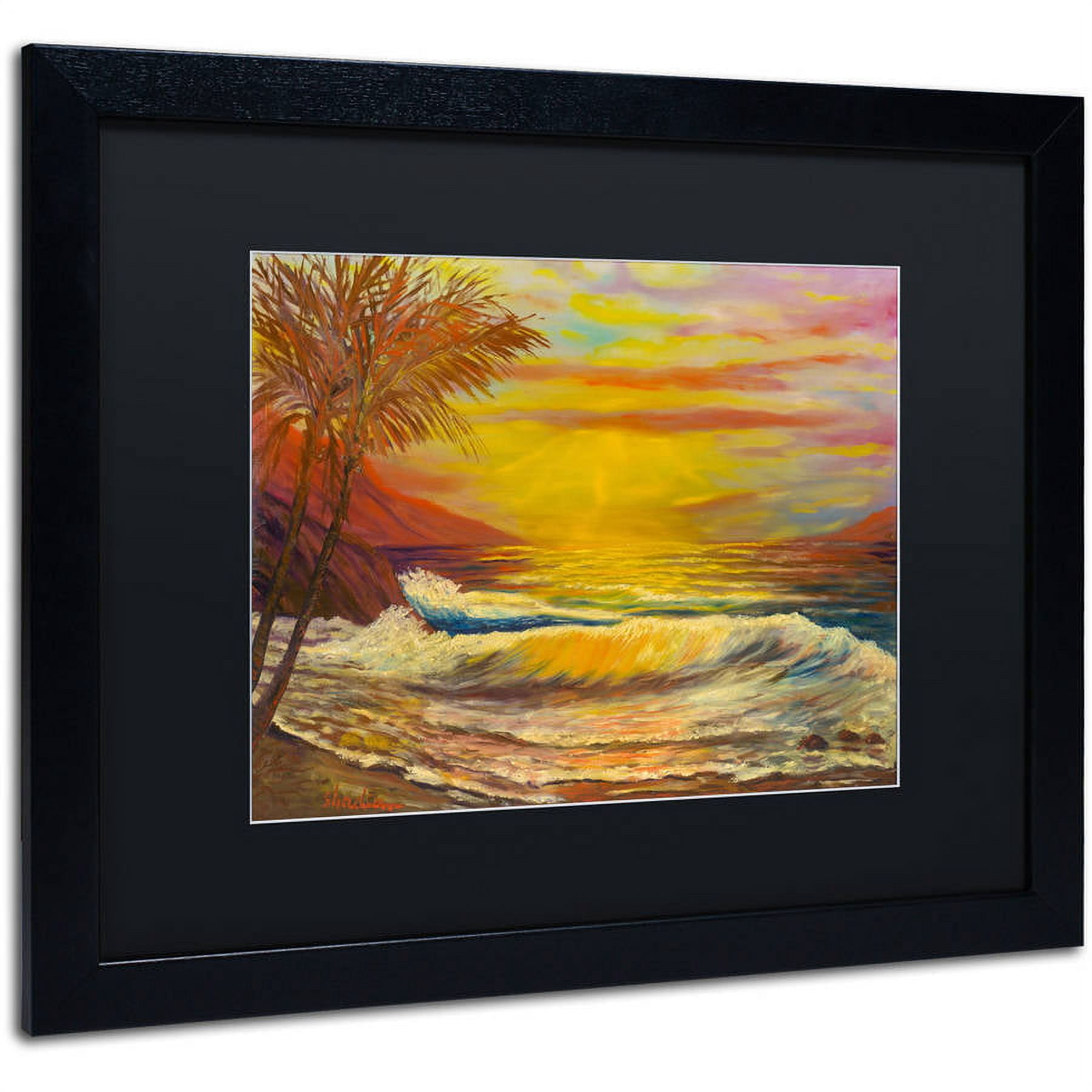 Trademark Fine Art "A Tropical Lagoon" Canvas Art by Manor Shadian, Black Matte, Black Frame