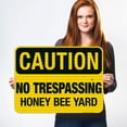 thumbnail image 2 of No Trespassing Honey Bee Yard Sign, 18x24 Reflective Aluminum EGP, 2 of 8