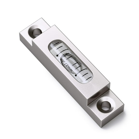 Metal Precision Level, Glass Vial, Spirit Bubble Level, Accurate, Clear, 66mm x 14mm, (2 5/8 x 9/16 in)