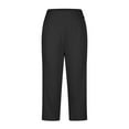 thumbnail image 5 of Fanxing Black Womens Beach Capris Shorts with Pockets High Elastic Waist Athletic Short Fitness Cropped Yoga Pants 6, 5 of 7
