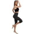thumbnail image 5 of Stamzod Women's Activewear Leggings Summer Solid Color High Waisted Stretch Capri Leggings Casual Slim Fitting Plus Size Workout Leggings for Women Black C XL, 5 of 7