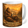 thumbnail image 2 of Lotusprint LLC Funny Bigfoot Accent Mug, First Conspiracy Later Sasquatch Ceramic Cup11oz, Dark Blue, 2 of 5