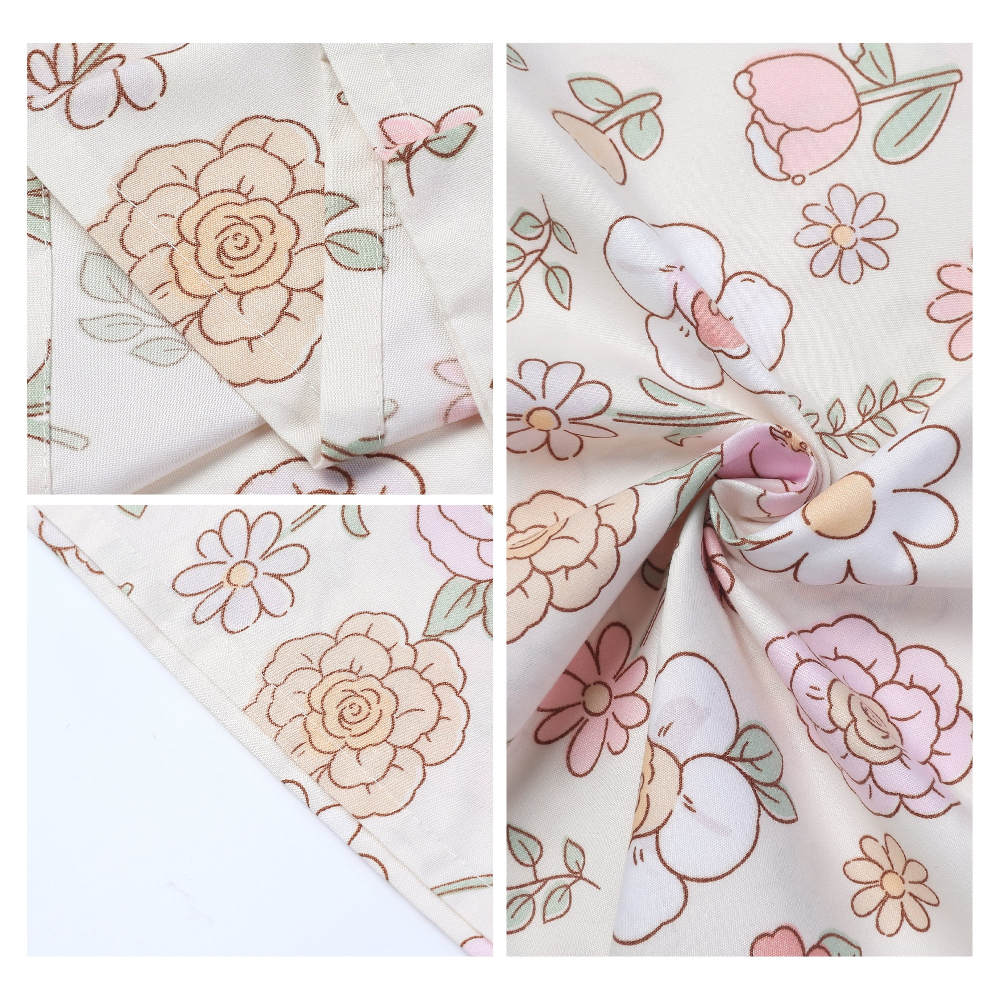 Unique Bargains Pillowcase with Envelope Closure Floral Pillow Cases Queen Light Yellow