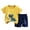 Navy, variant on Lovzfmll 2-Piece Printed Cotton Set, Short Sleeve Round Neck Top & Shorts for Boys & Girls, Casual Outfits for Toddler 1-2 Years