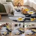thumbnail image 6 of Yellow Egg Flowers 8' Round Area Rug, Plumeria Floral Stone Farmhouse Wooden Washable Non-Slip Large Circle Rugs for Living Room Bedroom, Soft Low Pile Rug Carpet for Dining Room Kitchen Farmhouse, 6 of 9