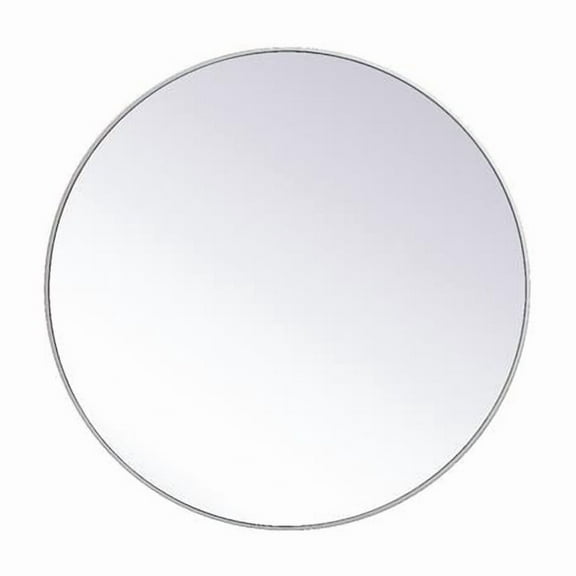 Elegant Decor  45 in. Metal Frame Round Mirror, Silver