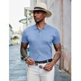 thumbnail image 3 of COOFANDY Mens Textured Knit Shirts Short Sleeve Summer Button Down Shirt Casual Dress Office Work Shirts, 3 of 6