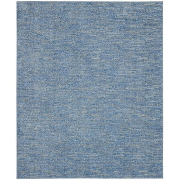 Pemberly Row Contemporary 7' x 10' Blue/Grey Outdoor Indoor/Outdoor Rug