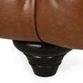 thumbnail image 5 of Noble House Feichko Faux Leather Tufted 3 Seater Sofa, Cognac Brown, 5 of 9