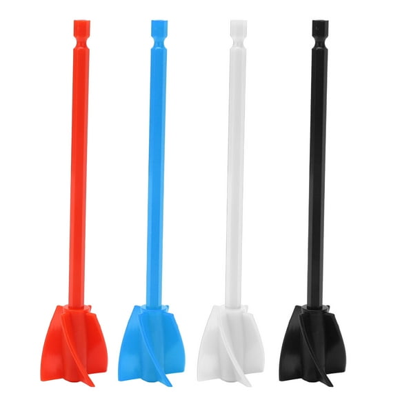 Resin Mixer Paddles, 4Pcs Resin Mixer Paddles Strong Uniform Mixing 5 Blades Reusable Paint Mixer Drill Attachment, Mixer Attachment for Powerful Mixing Black Red White Blue