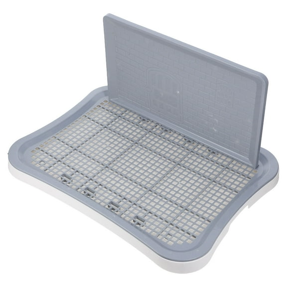 WEUVEB Dog Training Toilet with Grey Mesh and Wall, Indoor Outdoor Pet Potty Trainer for Puppies and Small Dogs