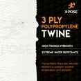 thumbnail image 2 of Polypropylene Tying Twine - 3 Ply White Plastic Poly Twine String 2100' Roll - Soft On Hands - Heavy Duty Outdoor & Indoor Tie Line - Baling Twine, Shipping & Bundling Twine, Packaging Rope 4 Pack, 2 of 5