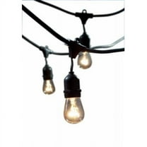 Bulbrite 48-foot Black String Light Kit with Fifteen 11 Watt Clear S14 Incandescent Light Bulbs