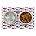 thumbnail image 1 of 4th of July Pet Mat for Food and Water, Pattern American Flags in the Heart Shape Love of Nation, Non-Slip Rubber Mat for Dogs and Cats, 18" X 12", by Ambesonne, 1 of 1