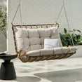 thumbnail image 2 of Christopher Knight Home Arruda Outdoor  Outdoor Wicker Porch Swing with Cushions by  Gray/ Black/ Dark Gray, 2 of 5